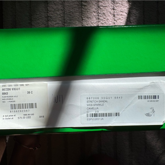 BOTTEGA VENETA Stretch Sandal Web Sparkle Camellia Size 39 - Picture 14 of 16